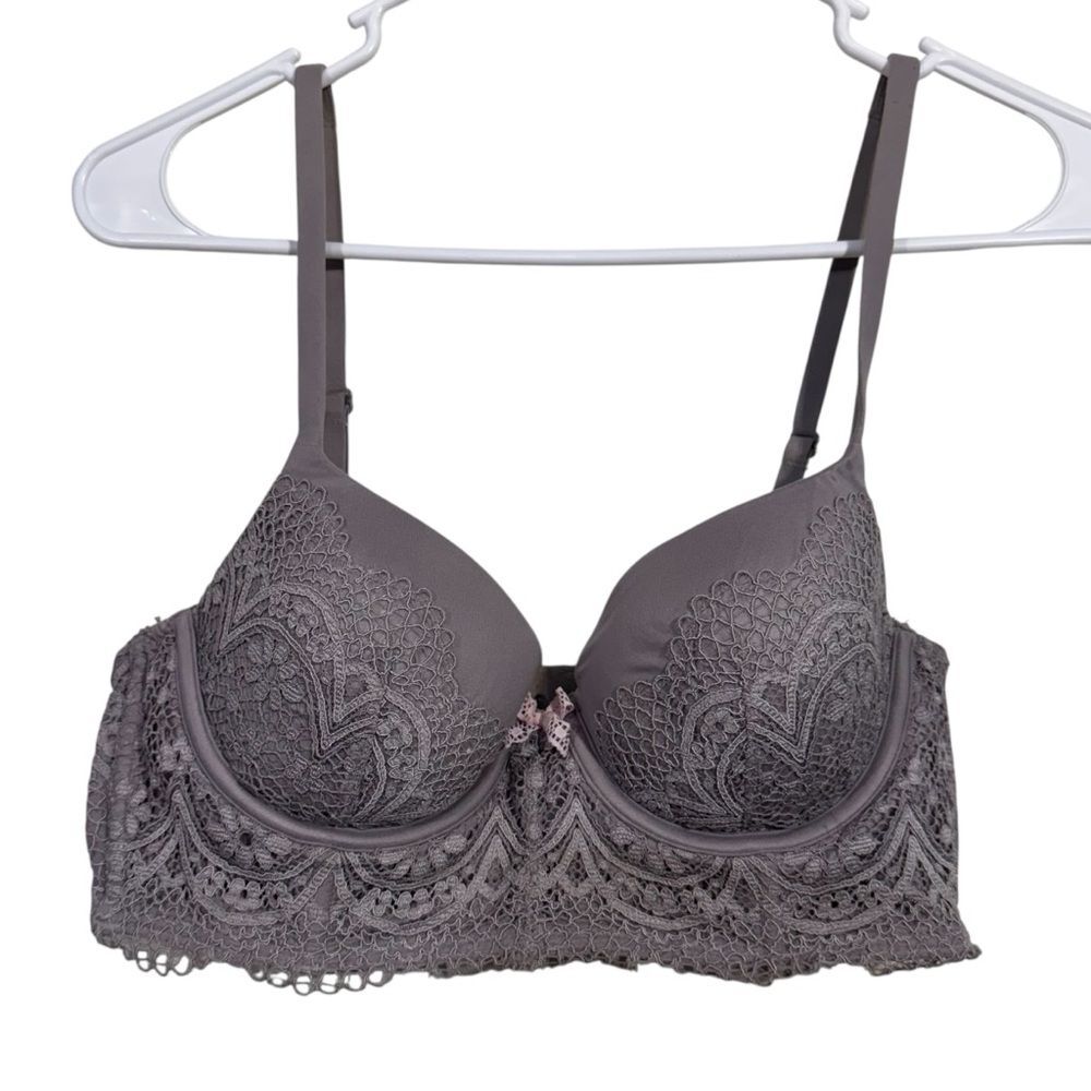 Victoria's Secret 36B Mauve Lace Body By Victoria Lined Demi Bra